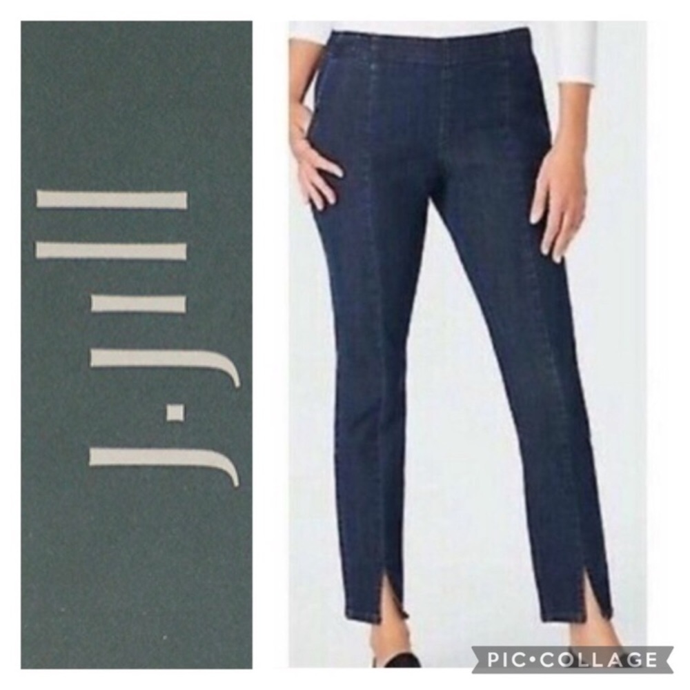 J. Jill Denim Authentic Fit Front-Slit Ank…